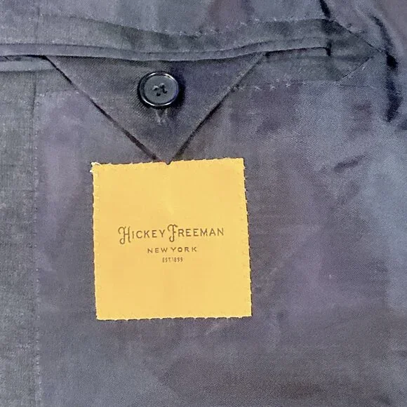Hickey Freeman Jacket Mens 44L GraphiteLoro Piana Tasmanian 150s Wool Coat